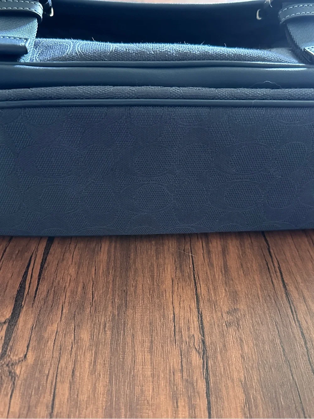 Coach Navy Blue Signature Canvas & Leather Messenger Bag - Coach